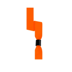 Polyester armband voor evenementen met veiligheidssluiting kleur neon oranje vierde weergave
