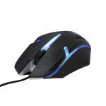 Verlichte USB-muis met LED-licht, ideaal voor gamers kleur zwart