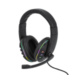 Over-ear gaming koptelefoon bedrukken met LED-verlichting kleur zwart