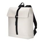 Zacht aanvoelende rugzak met gesp en trolleyband, 14 inch kleur beige derde weergave