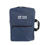 Gerecyclede polyester laptop- en reistas, 15 inch kleur blauw met jouw bedrukking