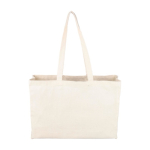 Natuurlijke katoenen boodschappentas met zijvouw, Oeko-Tex® 280 g/m² kleur khaki tweede weergave
