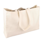 Natuurlijke katoenen boodschappentas met zijvouw, Oeko-Tex® 280 g/m² derde weergave