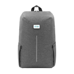 Waterafstotende gerecyclede polyester laptoprugzak, 16 inch kleur grijs met jouw bedrukking