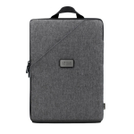Laptopaktetas van polyester met 3 draagopties, 15,4 inch kleur grijs met jouw bedrukking