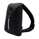 Grote reflecterende crossbodytas van RPET, BrandCharger kleur zwart met jouw bedrukking