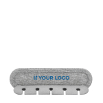Kabelorganizer met 5 sleuven en plakstrip, BrandCharger kleur grijs met jouw bedrukking