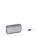Ultraslanke draadloze speaker van aluminium en suède, BrandCharger, 2W kleur grijs met jouw bedrukking