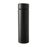 RVS thermosfles van gerecycled materiaal met theefilter 425ml kleur zwart eerste weergave