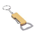 Bamboe sleutelhanger met flesopener, mes en kurkentrekker derde weergave