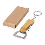 Bamboe sleutelhanger met flesopener, mes en kurkentrekker zevende weergave