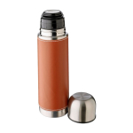 Roestvrijstalen thermosfles met afneembare leren hoes, 400 ml vierde weergave