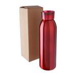 Gerecyclede rvs fles met dop en bijpassende draagriem, 650 ml tiende weergave