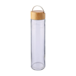 Glazen fles met bamboe dop en metalen handgreep, 500 ml kleur bruin eerste weergave