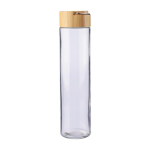 Glazen fles met bamboe dop en metalen handgreep, 500 ml kleur bruin tweede weergave