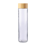 Glazen fles met bamboe dop en metalen handgreep, 500 ml tweede weergave