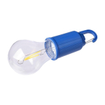 Oplaadbare lamp in de vorm van een gloeilamp met clip voor transport tweede weergave