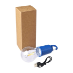 Oplaadbare lamp in de vorm van een gloeilamp met clip voor transport vierde weergave