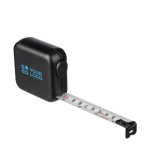 Meetlint in centimeters en inches met vergrendelknop, 5M kleur zwart met jouw bedrukking