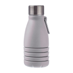 Opvouwbare siliconen drinkfles met stalen dop en karabijnhaak 550ml kleur grijs eerste weergave