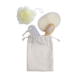 Katoenen tas met een set van 4 badkamerartikelen kleur khaki eerste weergave