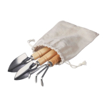 Katoenen tas met een set van 3 tuinwerktuigen vijfde weergave