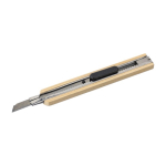 Metalen cutter met bamboe handvat en clip voor bevestiging vierde weergave