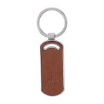 Rechthoekige sleutelhanger van gerecycled leer, personaliseerbaar kleur bruin tweede weergave