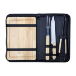 Etui met keukengerei en snijplank voor barbecue vierde weergave