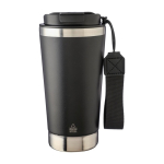 RVS thermosbeker met bijpassende band en zwarte deksel, 500 ml kleur zwart eerste weergave