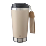 RVS thermosbeker met bijpassende band en zwarte deksel, 500 ml kleur beige eerste weergave