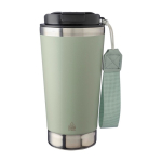 RVS thermosbeker met bijpassende band en zwarte deksel, 500 ml kleur pastel groen eerste weergave