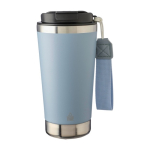 RVS thermosbeker met bijpassende band en zwarte deksel, 500 ml kleur pastel blauw eerste weergave