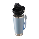 RVS thermosbeker met bijpassende band en zwarte deksel, 500 ml kleur pastel blauw tweede weergave