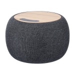 Kleine ronde speaker met bamboe-details aan de bovenkant kleur zwart eerste weergave