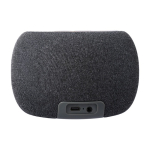 Kleine ronde speaker met bamboe-details aan de bovenkant kleur zwart tweede weergave