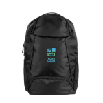 PU-laptoptas met logo en schoenenvak 15 inch kleur zwart met afdrukgebied