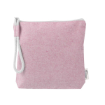 Toilettas van gerecycled katoen in pastelkleuren met touwpolsbandje kleur roze eerste weergave
