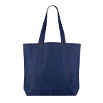 Tas met logo van gerecycled denim met lange handgrepen 280 g/m² kleur jeans blauw derde weergave