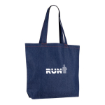 Tas met logo van gerecycled denim met lange handgrepen 280 g/m² kleur jeans blauw vierde weergave