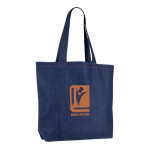Tas met logo van gerecycled denim met lange handgrepen 280 g/m² kleur jeans blauw vijfde weergave