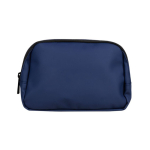 Schoudertas van synthetisch leer met achteraan een buitenvak kleur marineblauw eerste weergave