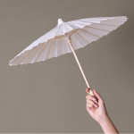 Elegante witte papieren paraplu personaliseren kleur wit vijfde weergave