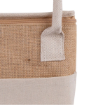 Koeltas van jute met verstevigde katoenen handgrepen kleur naturel zesde weergave