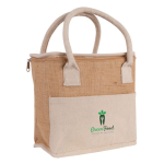 Koeltas van jute met verstevigde katoenen handgrepen kleur naturel gedetailleerde weergave 3