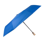 Windbestendige paraplu van RPET-pongee met bamboe handvat Ø97 kleur koningsblauw eerste weergave