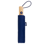 Windbestendige paraplu van RPET-pongee met bamboe handvat Ø97 kleur marineblauw derde weergave