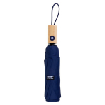 Windbestendige paraplu van RPET-pongee met bamboe handvat Ø97 kleur marineblauw vierde weergave