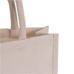 Kleine tas van gerecycled katoen met kort handvat kleur naturel vijfde weergave