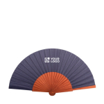 Waaier bedrukken van donker hout en polyesterdoek kleur blauw met afdrukgebied